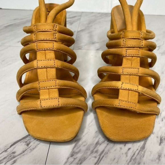 Free People Colette Strappy Orange Block Heel Sandal 7.5 - Picture 12 of 14